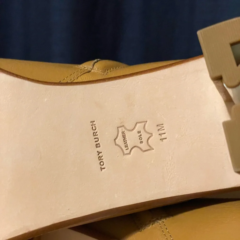 Tory Burch Brooke Stamped Heel Bootie Caramel